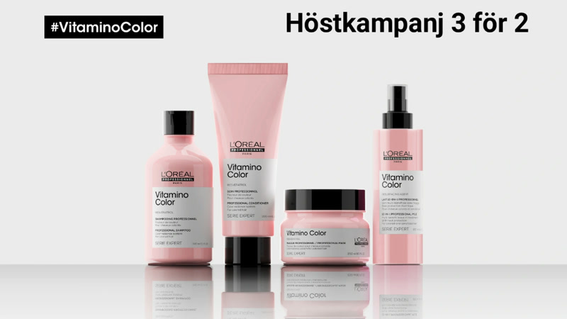 Kampanjen Höstkampanj 3 för 2 på L’Oréal Vitamino Color visas på tv:n